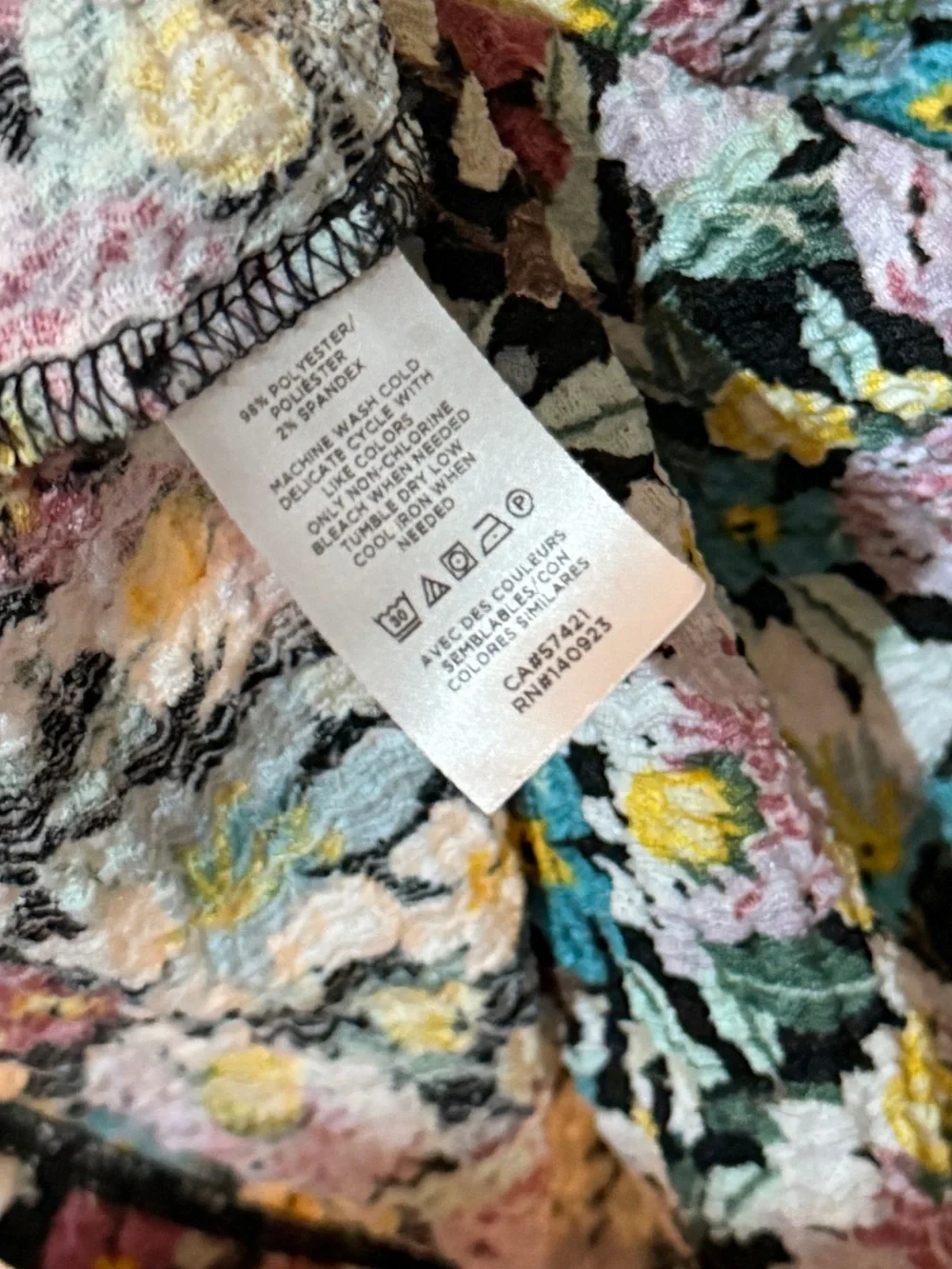 LOFT Floral Textured Puff Sleeve Top Size Large Romantic Cottagecore